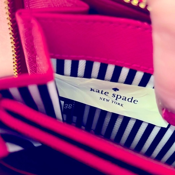 NWOT, Authentic Kate Spade 100% leather Pink Ruby Wallet, excellent condition. - Picture 9 of 11